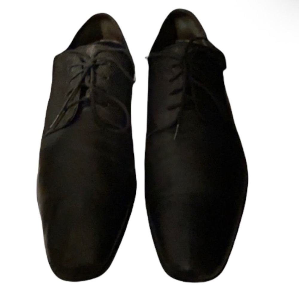 Authentic Boss Hugo Boss designer mens black leather lace up shoes sz 12 - Picture 2 of 15